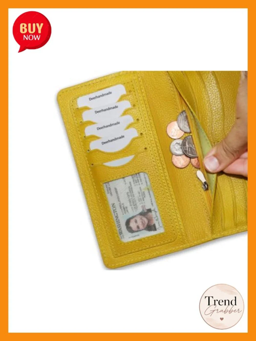 Genuine Leather Women's Slim Wallet RFID Blocking 18 Card Holder